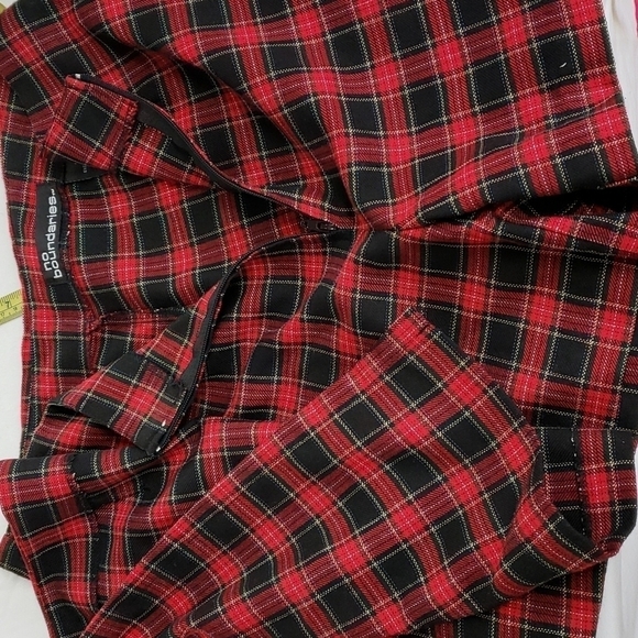 No Boundaries Y2K Wrap Mini Skirt Skort Plaid Red & Black 7Jr EUC - Picture 7 of 11